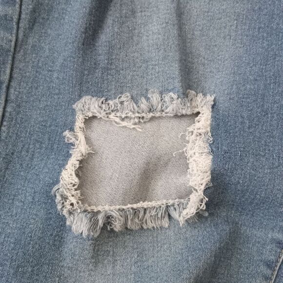 Fashion Nova Women's 1X Blue Medium Denim Wash Distressed Plus Size Skinny Jeans - Picture 5 of 12